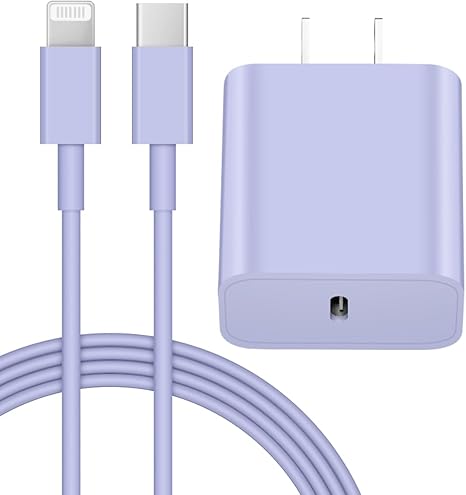 iPhone 14 13 12 Charger Fast Charging 20W PD USB C Wall Charger with 6FT Fast Charging Cable Compatible iPhone 14/13/12/11/Pro/Pro Max/Mini/Xs Max/XR/X, iPad